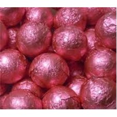 Milk Chocolate Balls Bright Pink Foiled-1lb