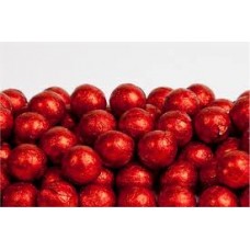 Milk Chocolate Balls Red Foiled-1lb